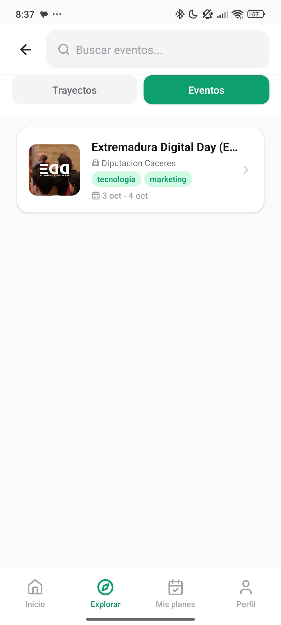 Explora eventos en la app YouConnext